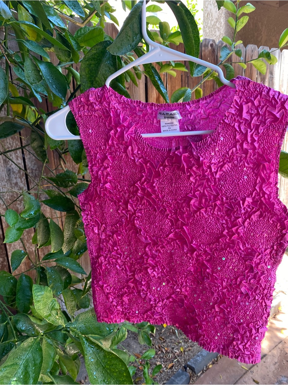 Rafaella Fuchsia Textured Sleeveless Top
